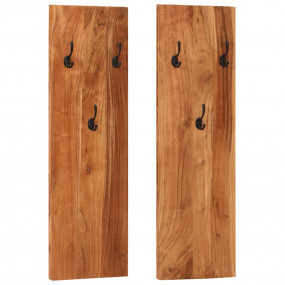 Coat Rack Natural wood Solid acacia wood, powder-coated...