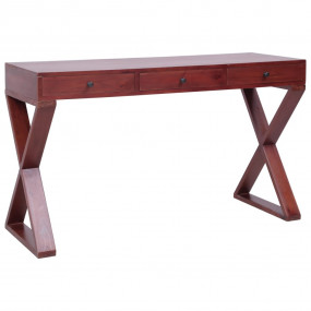 Computer Desk Brown Solid Mahogany Wood 45.3 x 18.5 x 3...