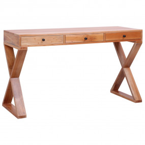 Computer Desk Natural Solid mahogany wood Medium Comput...