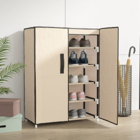 Shoe Rack Cream Non-woven fabric, Steel Medium Shoe Rac...