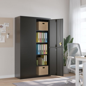 File Cabinet Black Powder-coated Steel Large