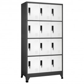 Locker Cabinet Anthracite and White Steel Standard Lock...