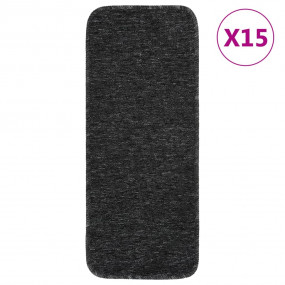Stair Mat Set of 15 Anthracite Polypropylene 9.8 x 23.6...