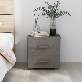Bedside Cabinet Light Grey Solid Pine wood, MDF Standar...
