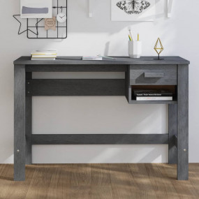 Desk Dark Grey Solid Pine Wood, MDF Medium Desk Rectang...