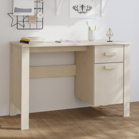 Desk Honey brown Solid pinewood, MDF Medium Desk Rectan...