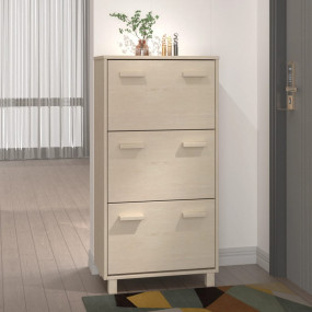 Shoe Cabinet Honey Brown Solid pine wood, MDF, plastic ...