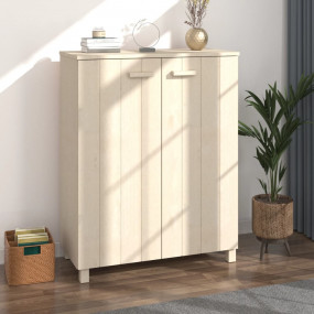 Shoe Cabinet Honey brown Solid pine wood, MDF 33.5x15.7...