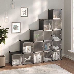 Storage Cube Organizer Black PP Plastic, Steel Large St...