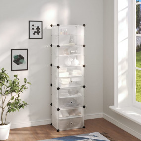 Shoe Rack Transparent PP Plastic, Steel 60.4 in height ...