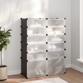 Shoe Rack Black PP (Polypropylene), Steel 37 x 14.6 x 4...