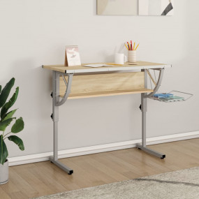 Craft Desk Sonoma oak and grey Engineered wood Adjustab...