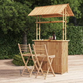 Bar Set Natural Bamboo Bamboo, Woven Banana Leaves, Gal...