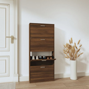 Shoe Cabinet Brown oak Engineered wood 23.2 x 6.7 x 59....