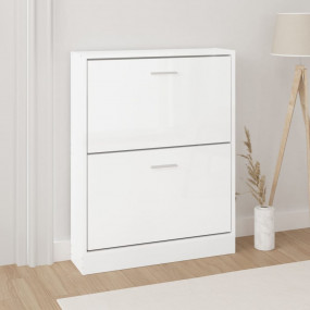 Shoe Cabinet High gloss white Engineered wood 23.2 x 6....