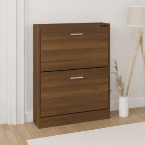 Shoe Cabinet Brown Oak Engineered Wood Medium Shoe Cabi...