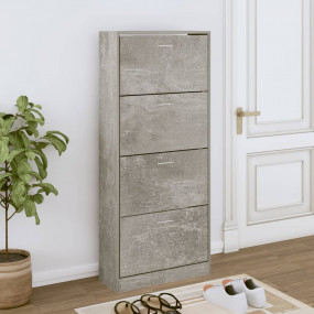 Shoe Cabinet Concrete Gray Engineered Wood Medium Shoe ...