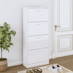Shoe Cabinet High gloss white Engineered Wood 24.8 x 9....