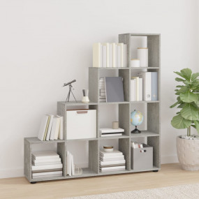 Staircase Bookcase Concrete grey Engineered wood 56 in ...