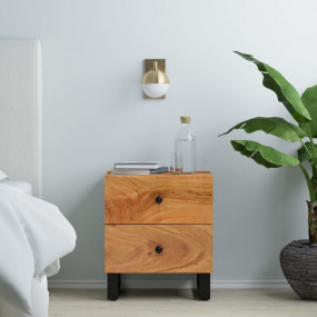 Bedside Cabinet Natural wood and black