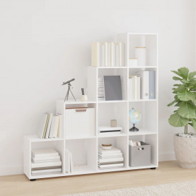 Staircase Bookcase High gloss white Engineered wood 56 ...