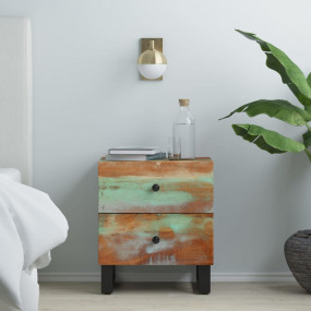 Bedside Cabinet Multicolored Solid reclaimed wood, iron...