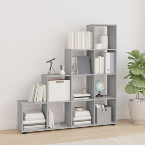 Staircase Bookcase Grey Sonoma Engineered Wood Medium