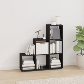 Staircase Bookcase Black Engineered wood Medium Rectang...