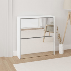 Shoe Cabinet High gloss white Engineered wood and glass
