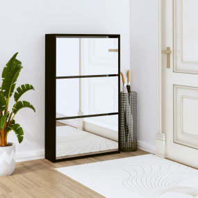 Shoe Cabinet Black Engineered wood Medium Shoe Cabinet