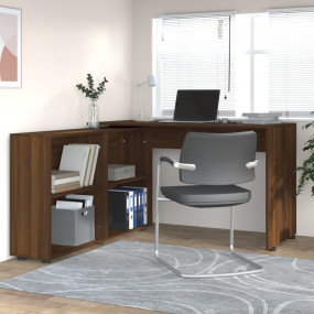 Desk Brown Oak Engineered wood, Aluminum Medium Corner ...