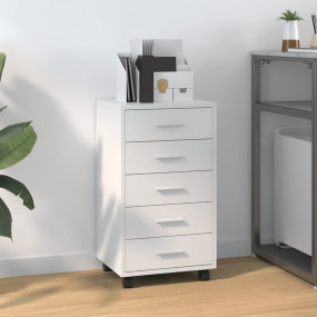 Drawer Cabinet High gloss white Engineered wood, Alumin...