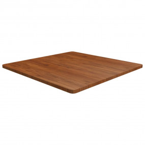Table Top Dark brown Solid oak wood 35.4 x 35.4 x 1.0 i...