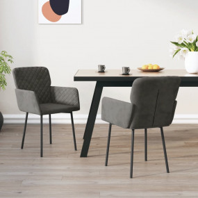 Dining Chair Set of 2 Dark grey