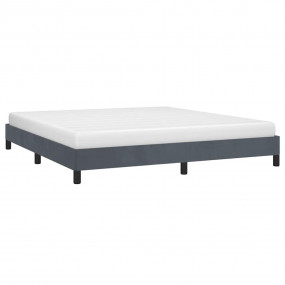 Bed Frame Dark Gray Velvet (100% polyester), plywood, e...