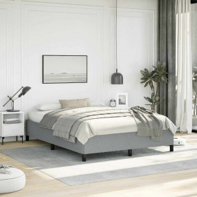 Bed Frame Light grey Polyester, Plywood, Engineered woo...