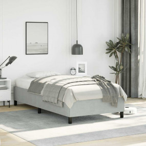 Bed Frame Light Grey Velvet Twin XL Bed Frame Rectangul...