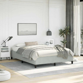Bed Frame Light Grey Velvet (100% polyester), plywood F...