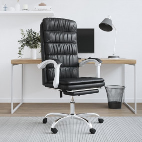 Reclining Office Chair Black Faux leather, metal, plywo...