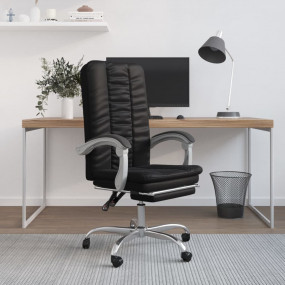 Reclining Office Chair Black Faux leather, Foam, Metal,...