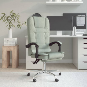 Massage Office Chair Light gray Velvet, metal, plywood ...