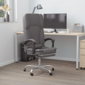 Massage Office Chair Grey Faux leather, Metal, Plywood ...