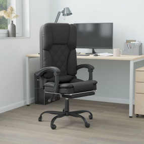 Massage Office Chair Black Faux leather, metal, plywood