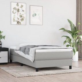 Pocket Spring Bed Mattress Light Grey 100% Polyester Si...