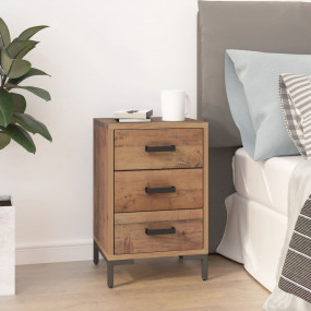 Bedside Cabinet Brown Solid Pinewood 14.2x11.8x21.3 in