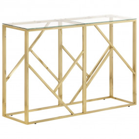 Console Table Gold and transparent Stainless steel, tem...