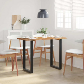 Dining Table Acacia Wood Natural, Black