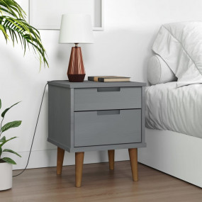 Bedside Cabinet Grey Solid pine wood with UV varnish St...