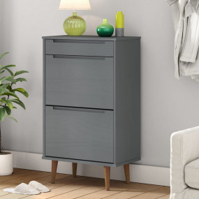 Shoe Cabinet Grey Solid pine wood Medium Shoe Cabinet