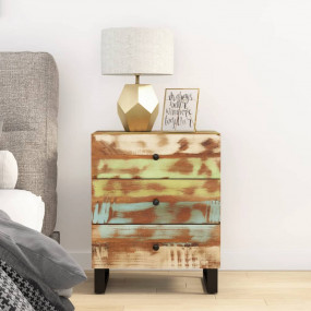Bedside Cabinet Multicolor Reclaimed wood, engineered w...